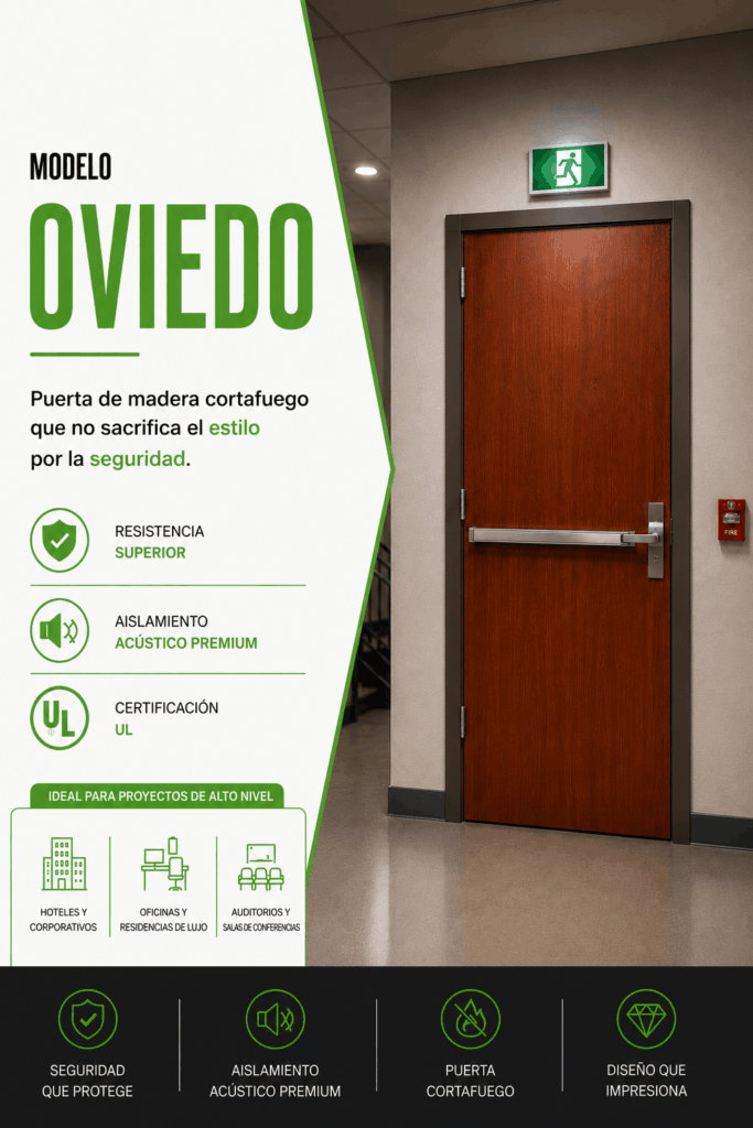 puerta contrafuegos de madera