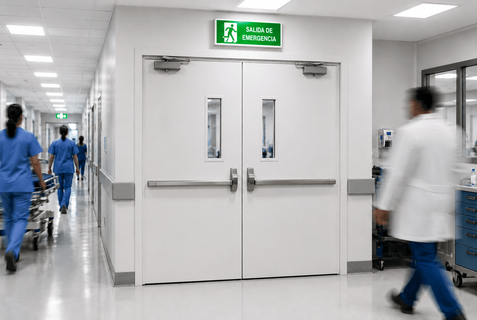 salida de emergencia de dos puertas